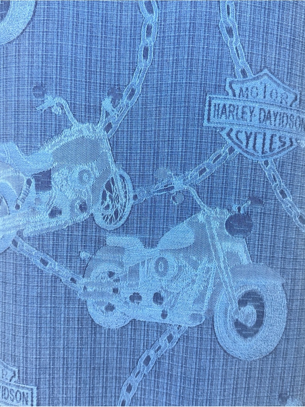 Harley Davidson Shirt Men’s L Blue Silk Tori Richard Motorcycle Graphic Vintage - Picture 7 of 10